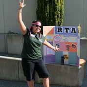 Student promoting the RTA club