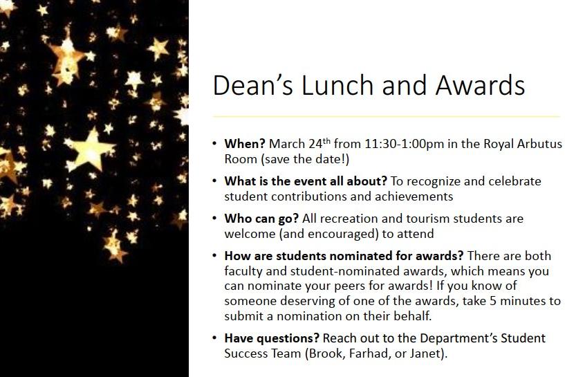 Deans Lunch And Awards Management Vancouver Island University Canada