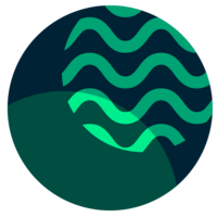 light green squiggles on a dark green background