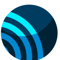 light blue rings on a dark blue circle